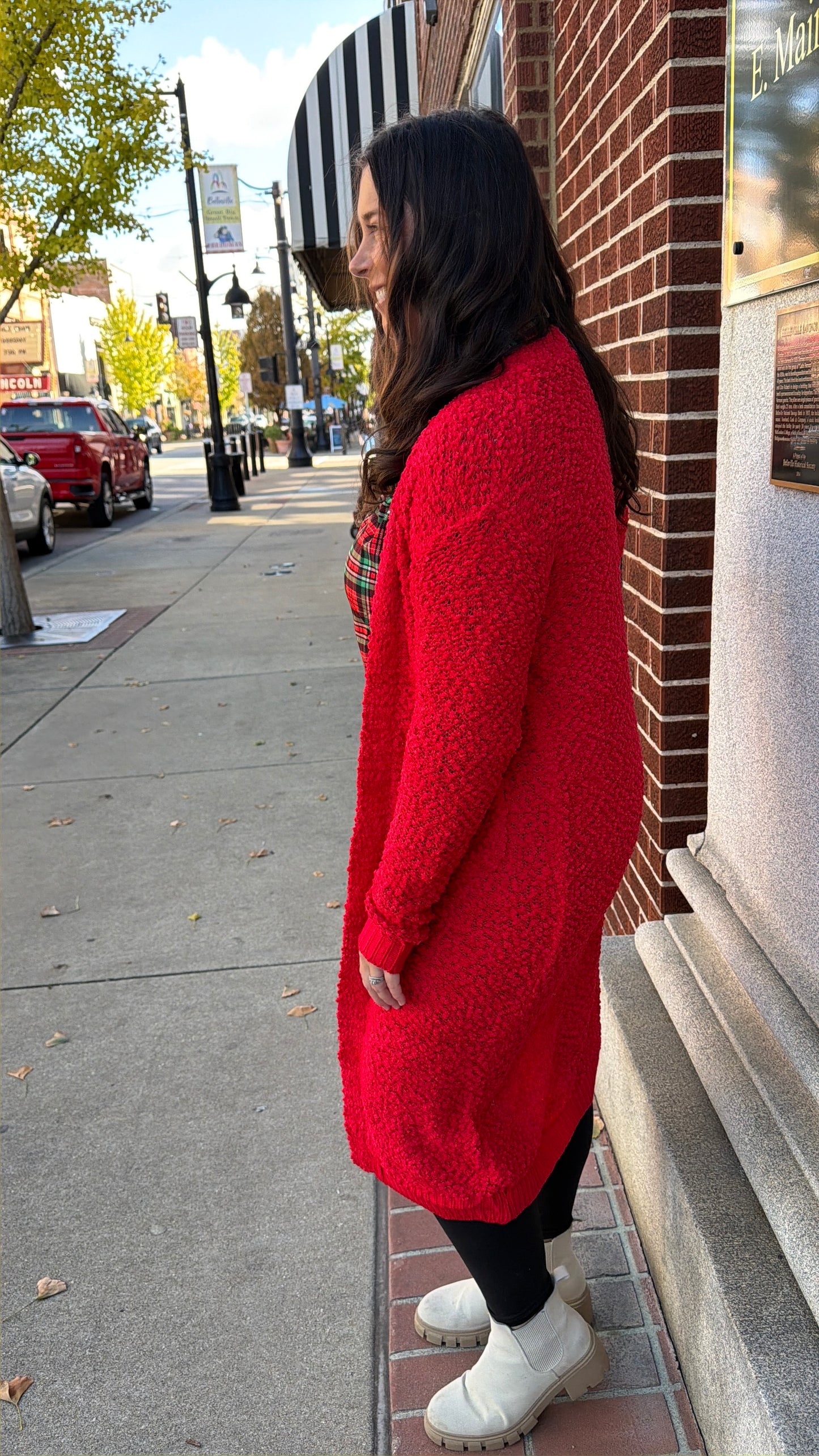 Poppy knit popcorn cardigan