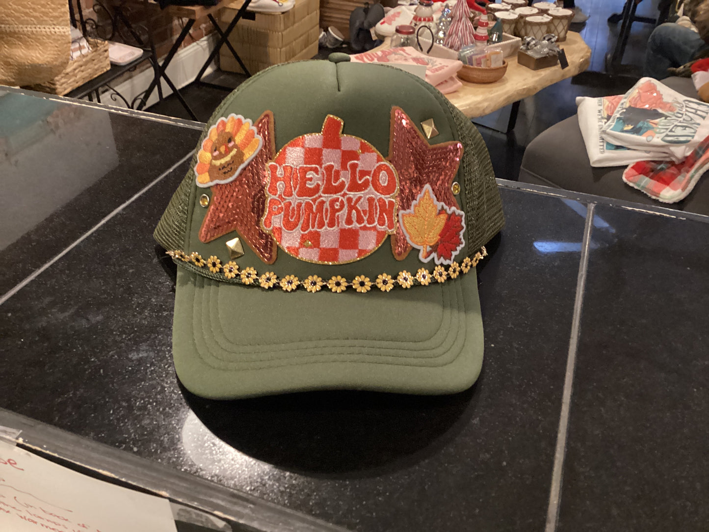 Hello Pumpkin Trucker Hat