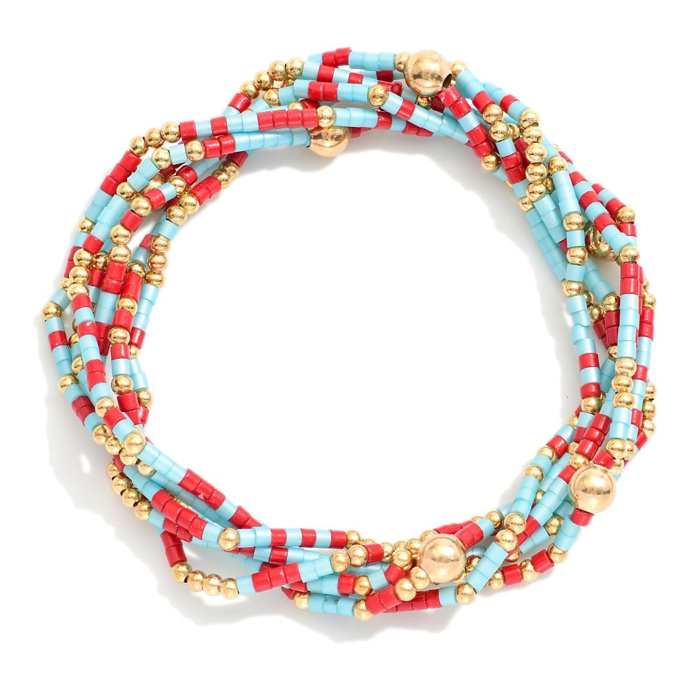 Sunset beaded bracelet stack