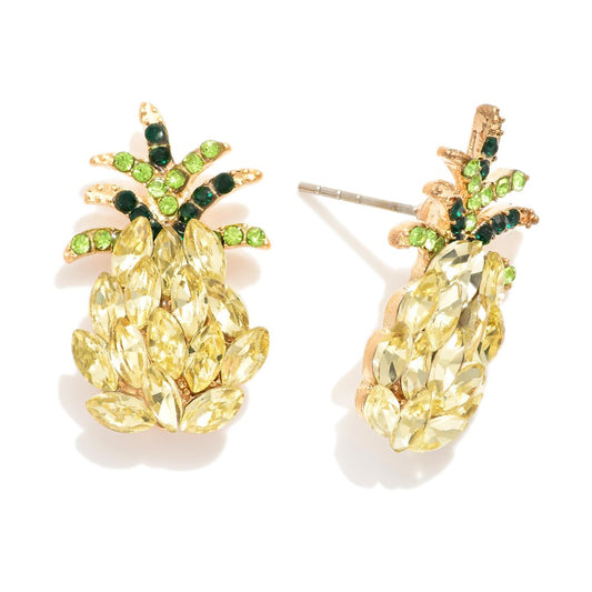 Crystal pineapple earrings