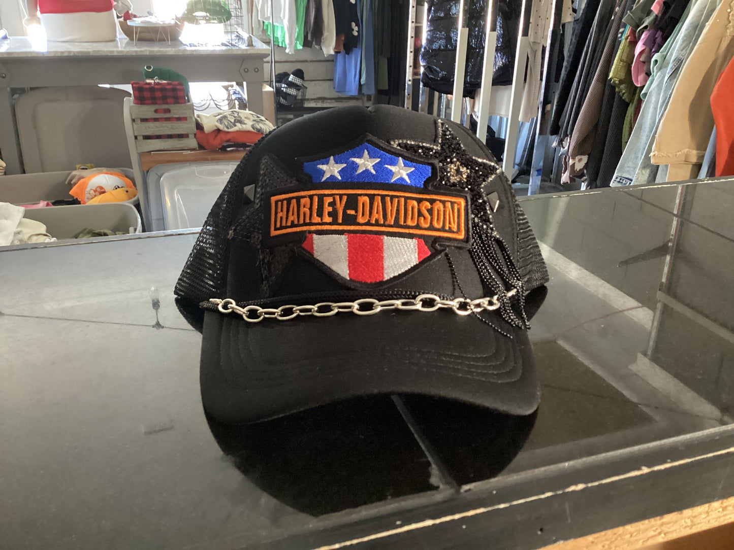 Black Harley Davidson trucker hat