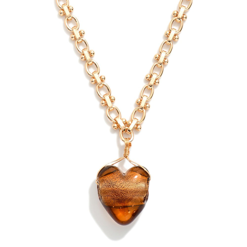 Amber heart necklace