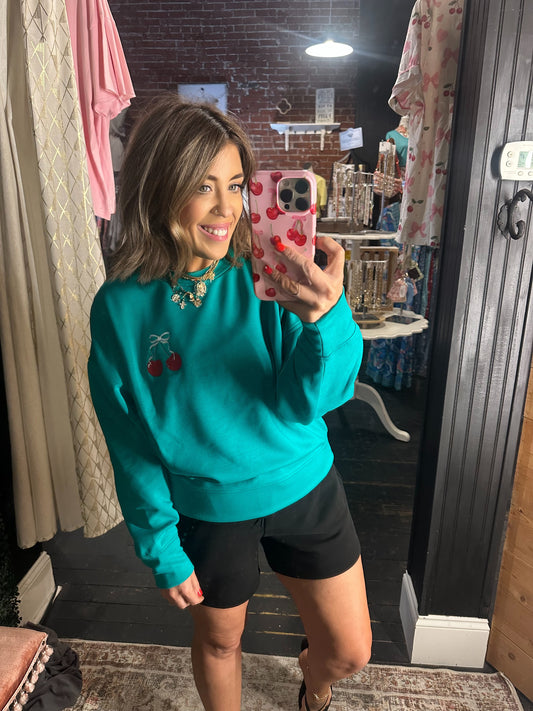 Cherries scuba sweatshirt