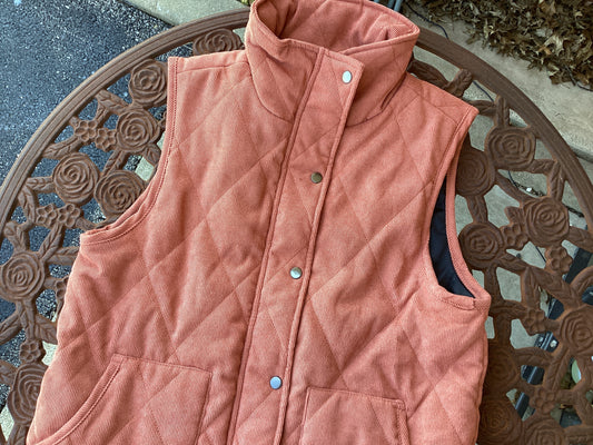 Corduroy vest in burnt orange