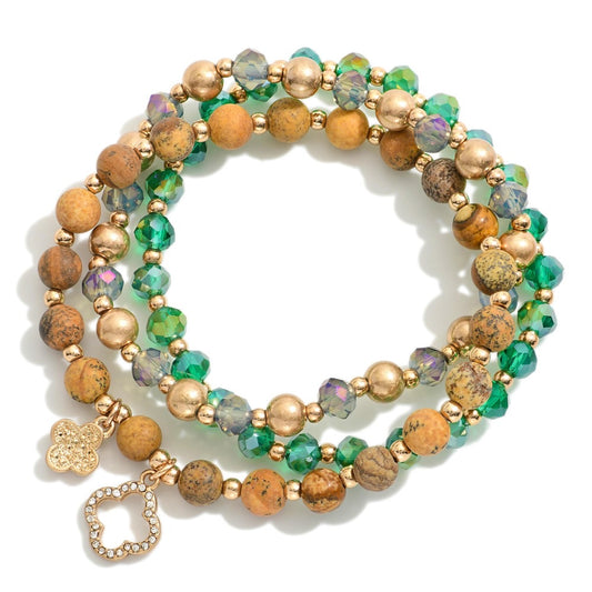Clover beaded stack bracket