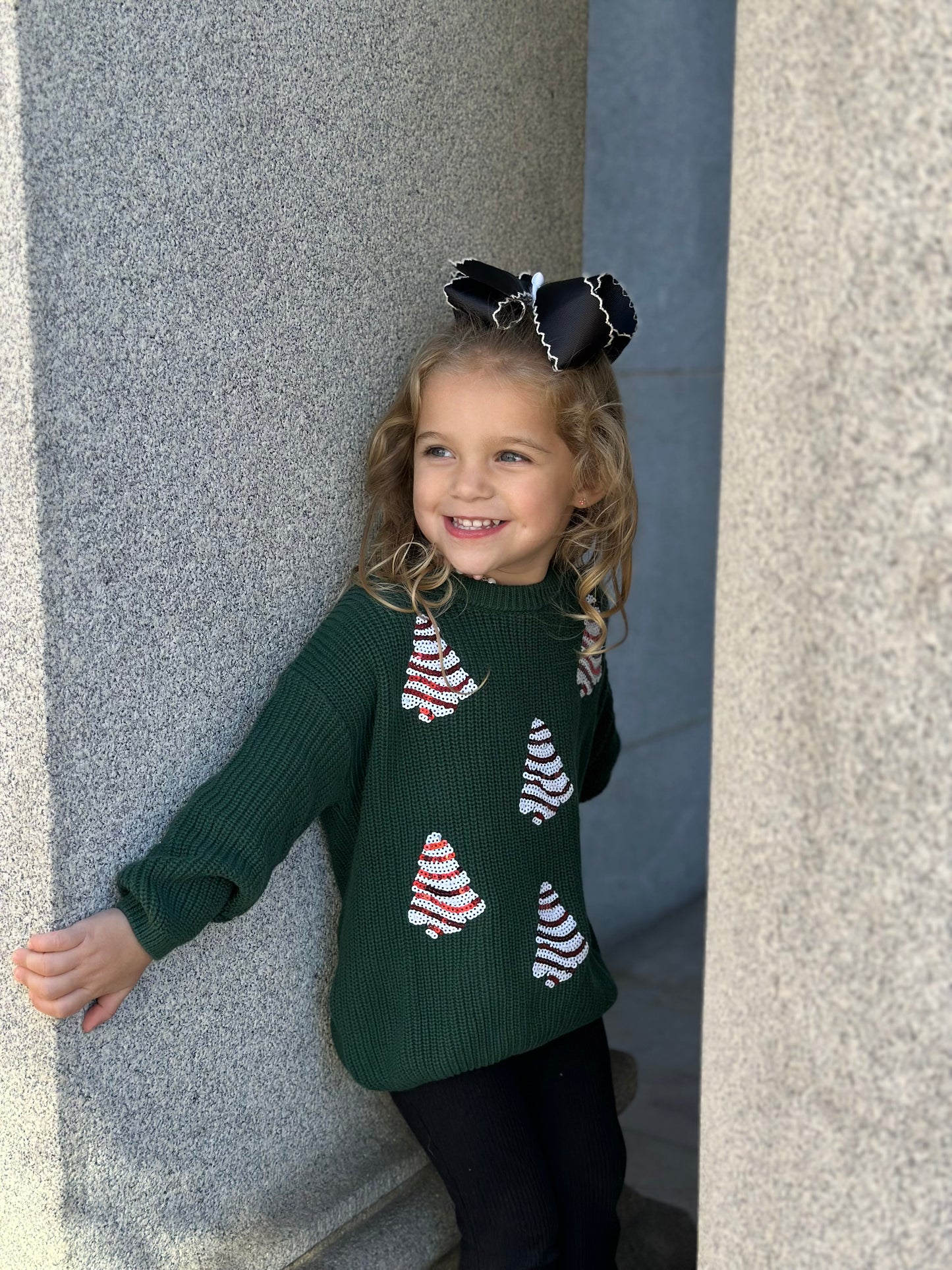 Sequin tree cake sweater kids