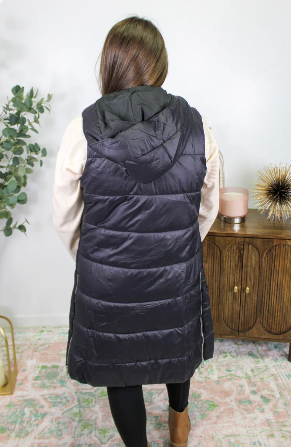 Charli long black Vest