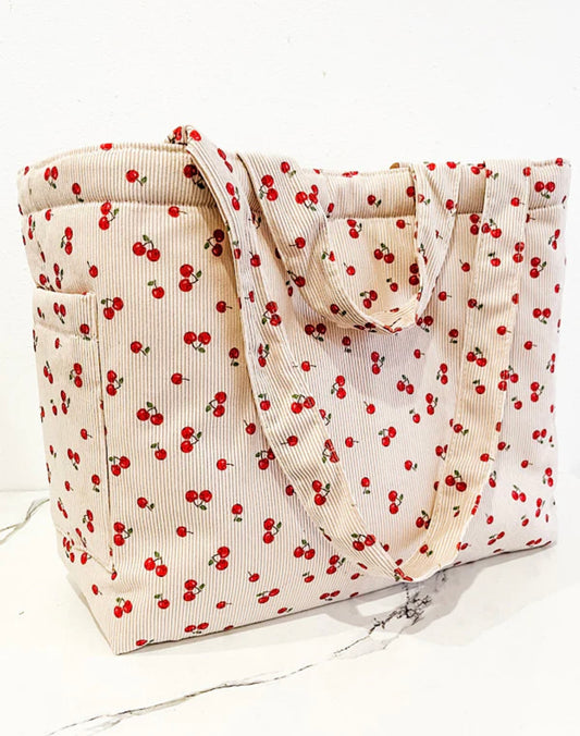 Corduroy Cherry Bag