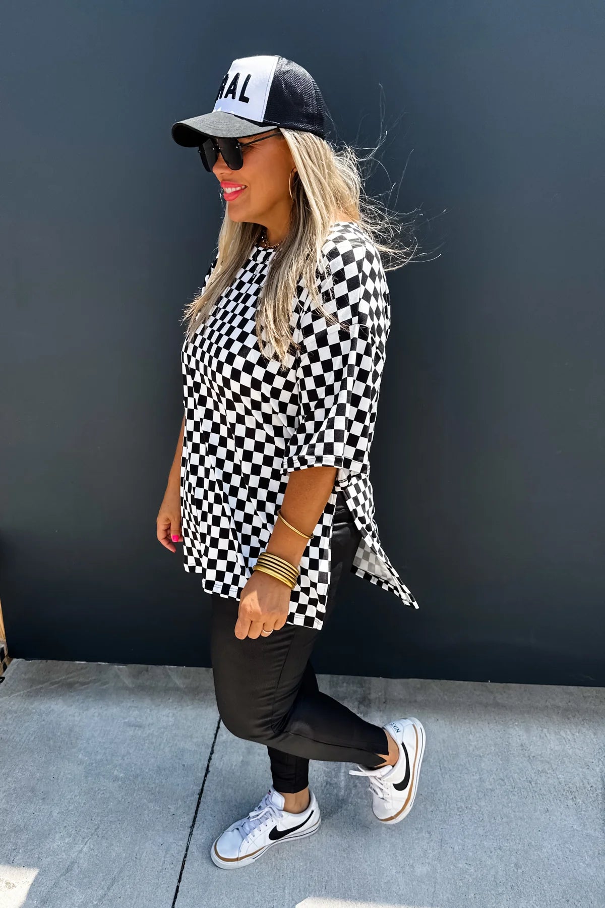 Cloud checkered top