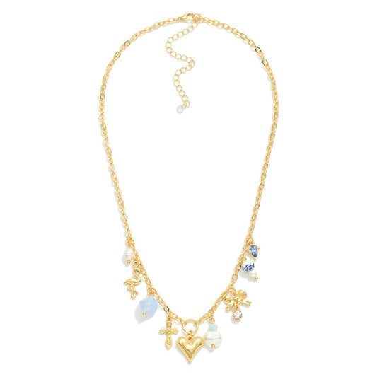 Dainty blues charm necklace