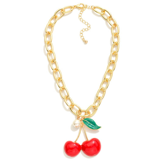 Chunky cherries necklace