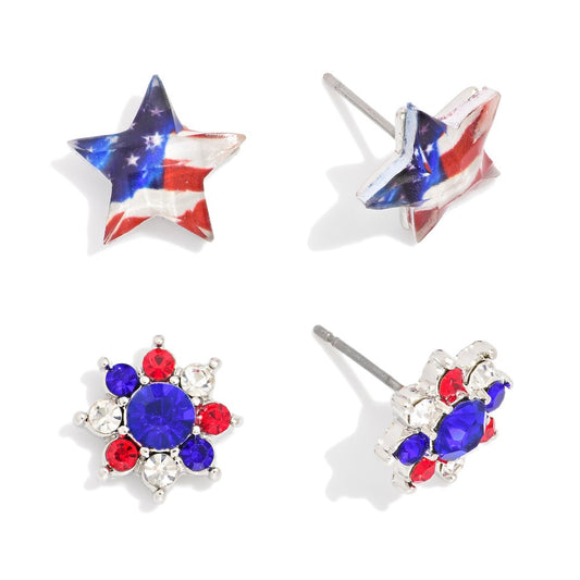 Stars and Stripes duo earrings