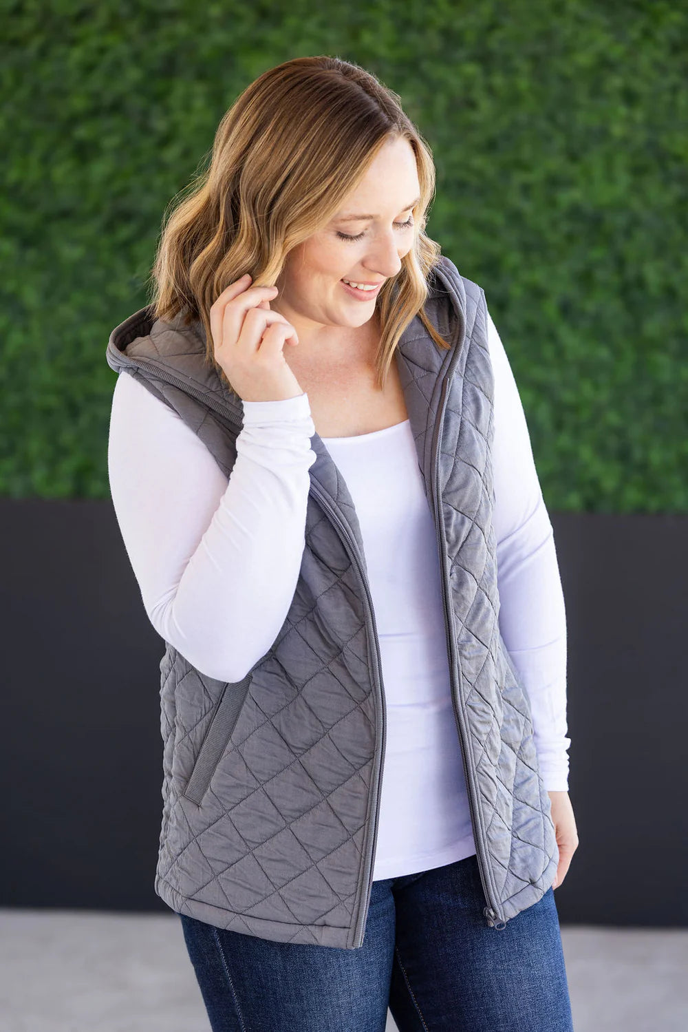 Heather hooded  vest