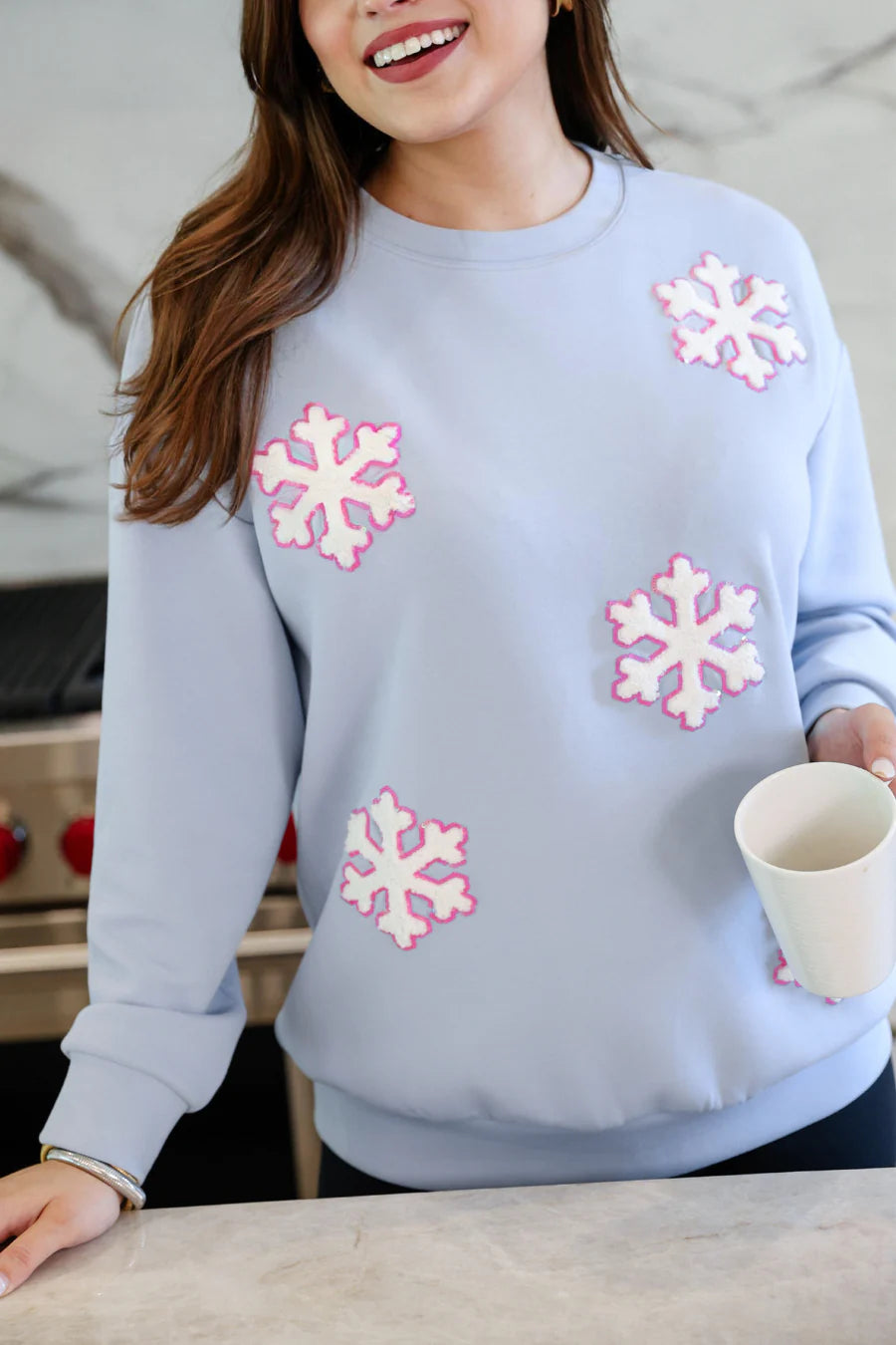 Falling snowflakes pullover