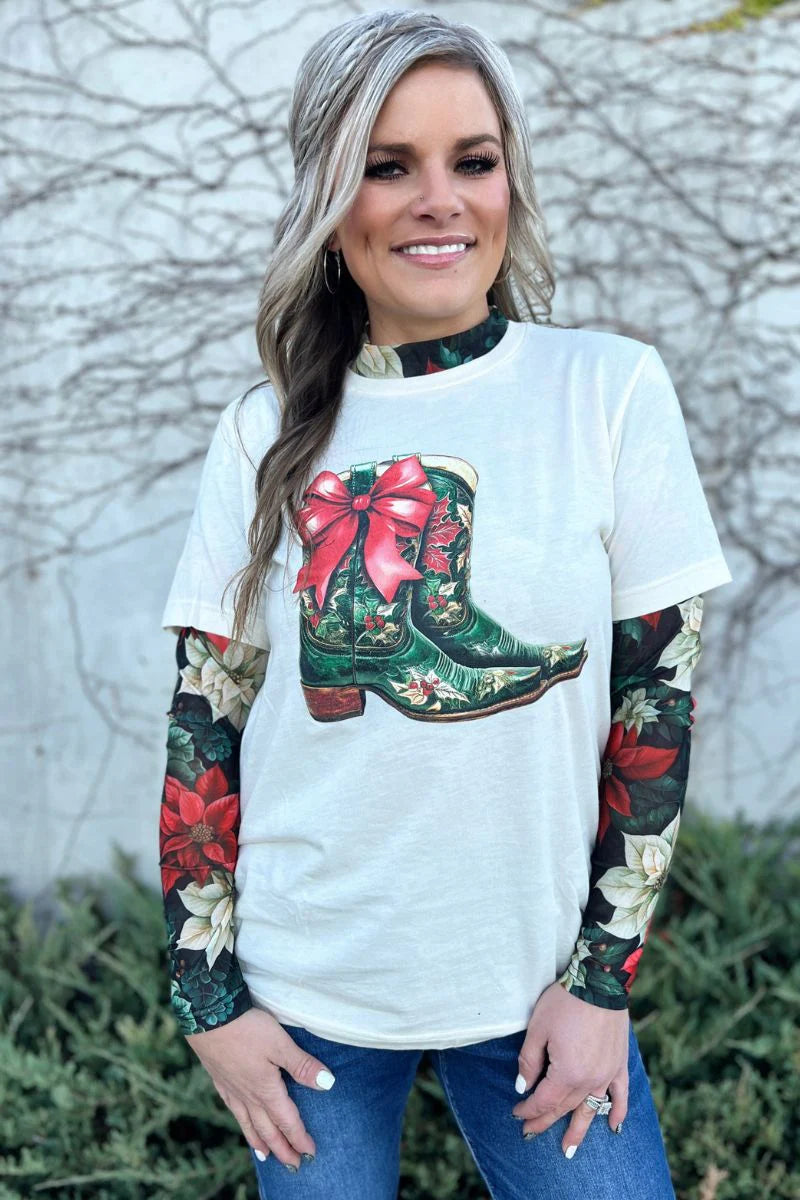 Poinsettia tee