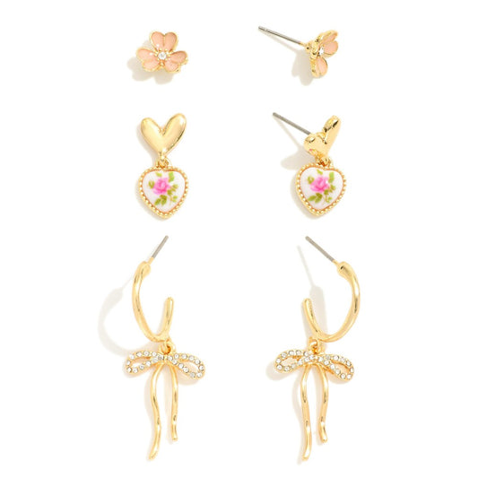 Flower and bow trio