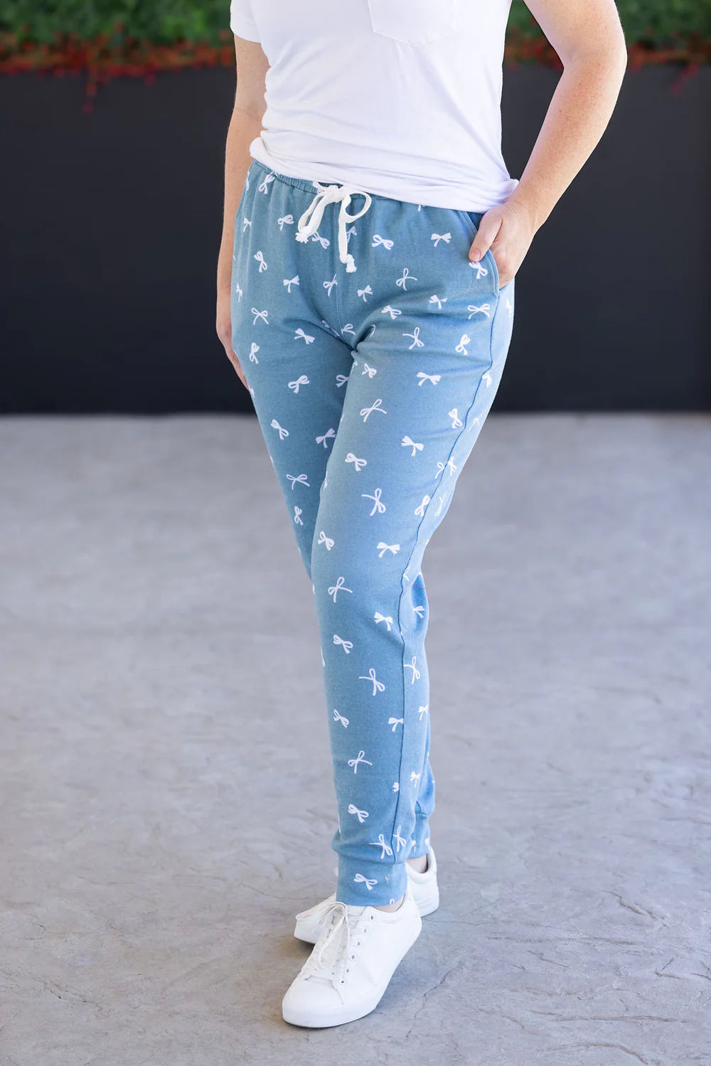 Teal ribbon joggers