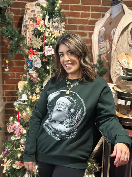 Snow globe Santa Sweatshirt