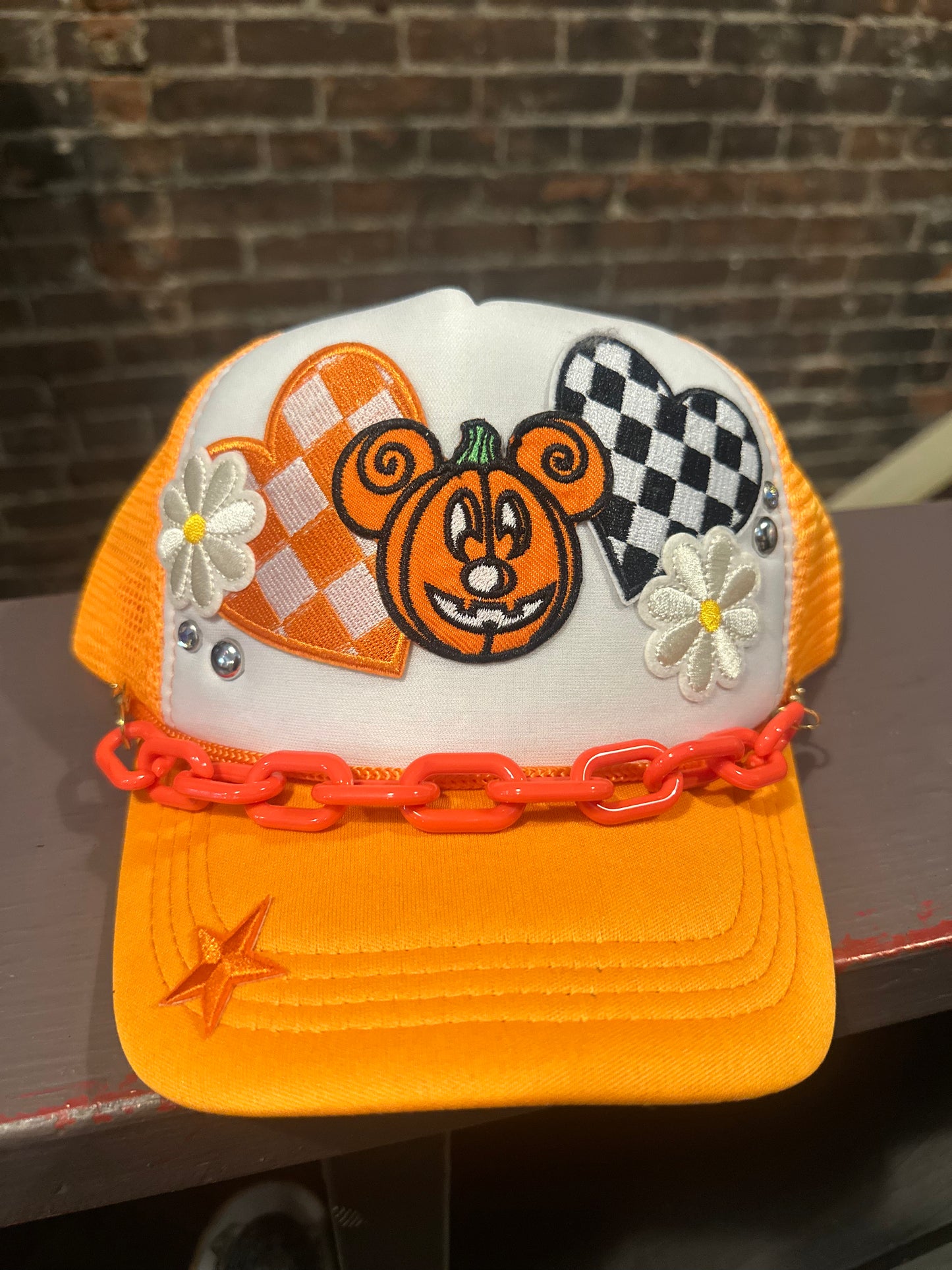 Mickey orange trucker hat