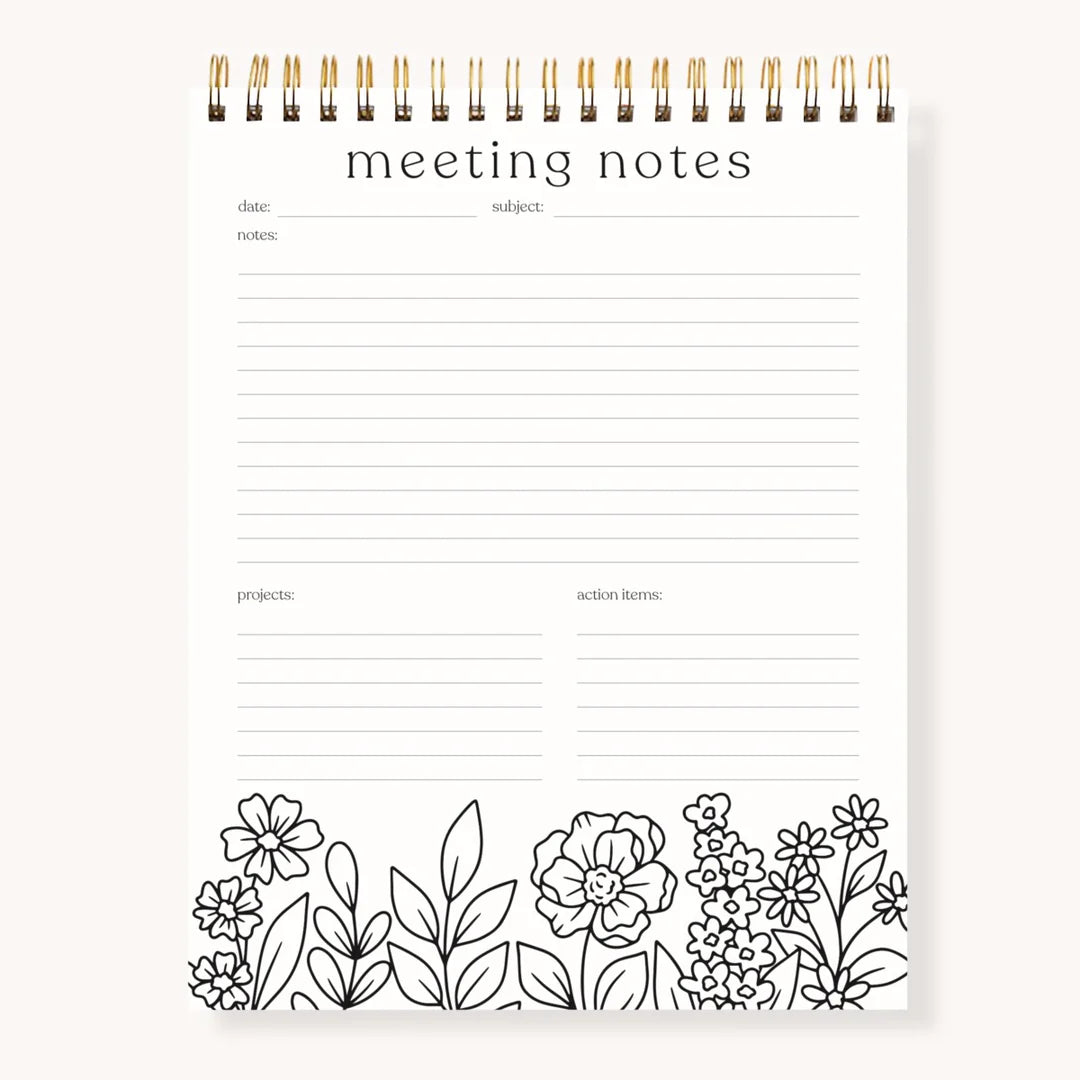 Meeting notes color notepad