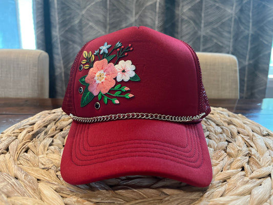 Scarlett flower trucker