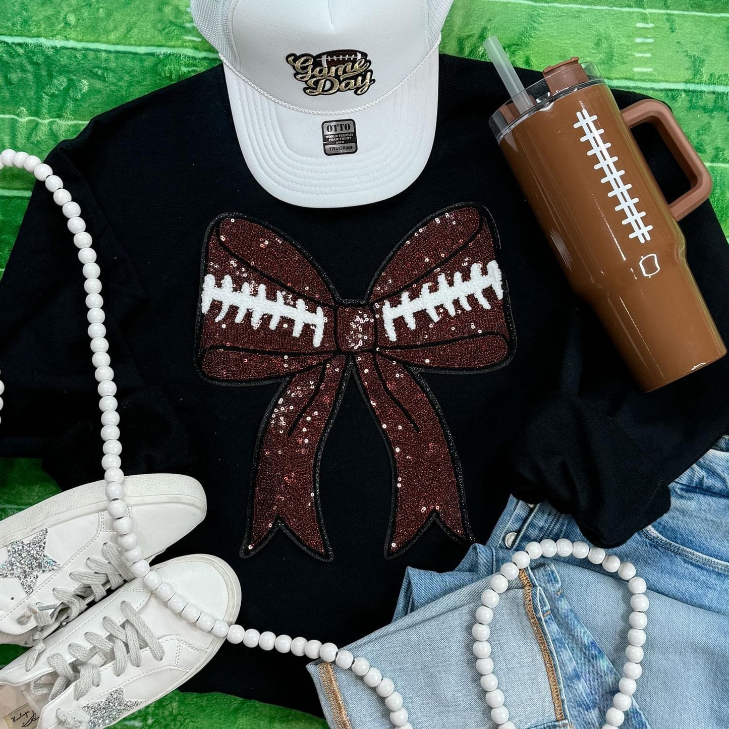 Football bow sweatshirt