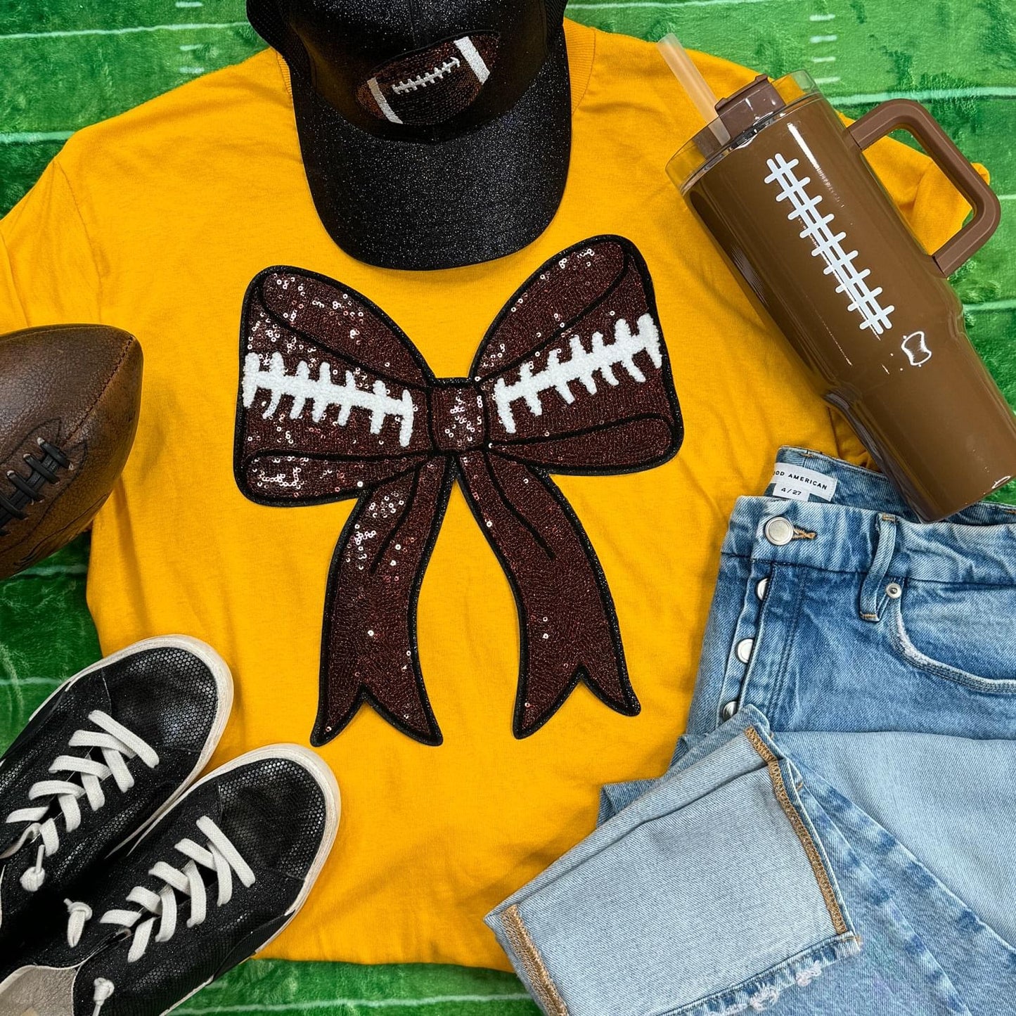 Football bow sweatshirt