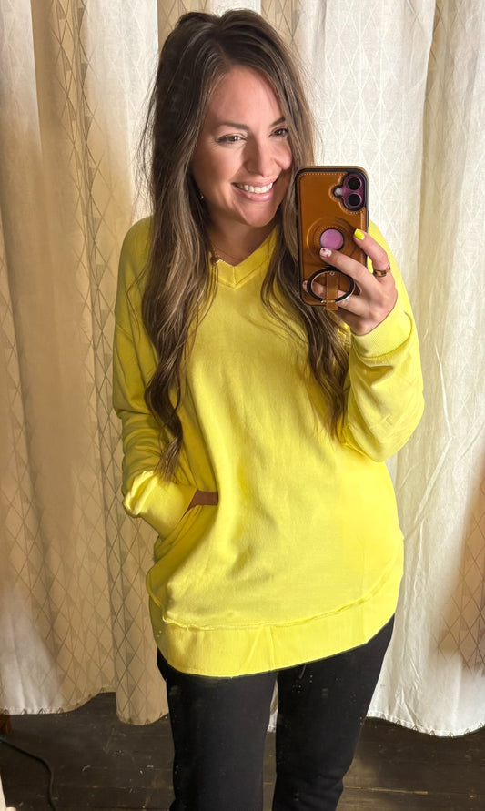 Lemon zest v neck pullover