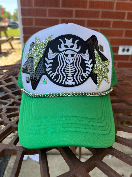 Starbies skelly trucker hat