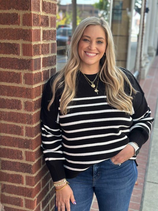 Nellie Black & White Sweater