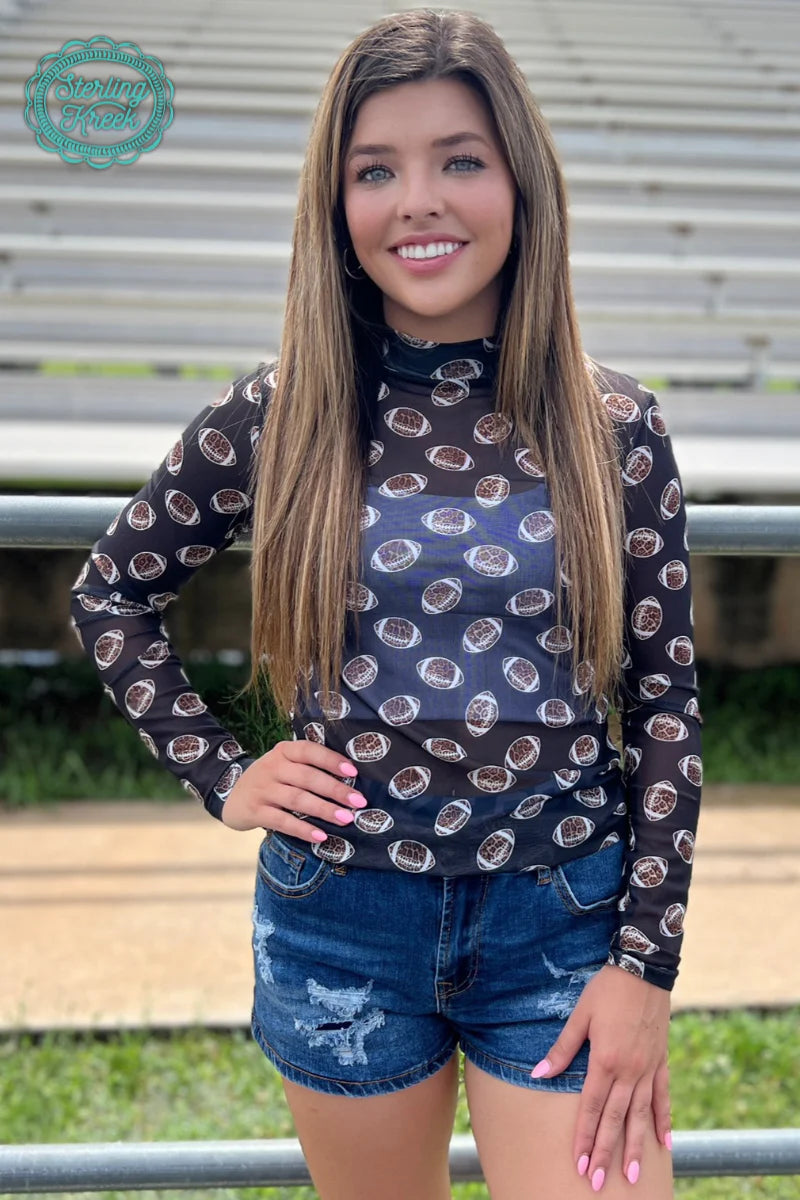 Girls of fall mesh top