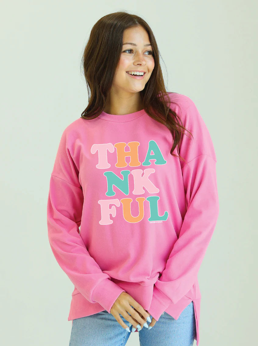 Pink thankful microfleece