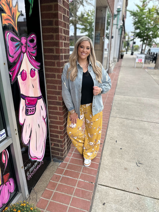 Haddie Floral Wide-Leg Pants