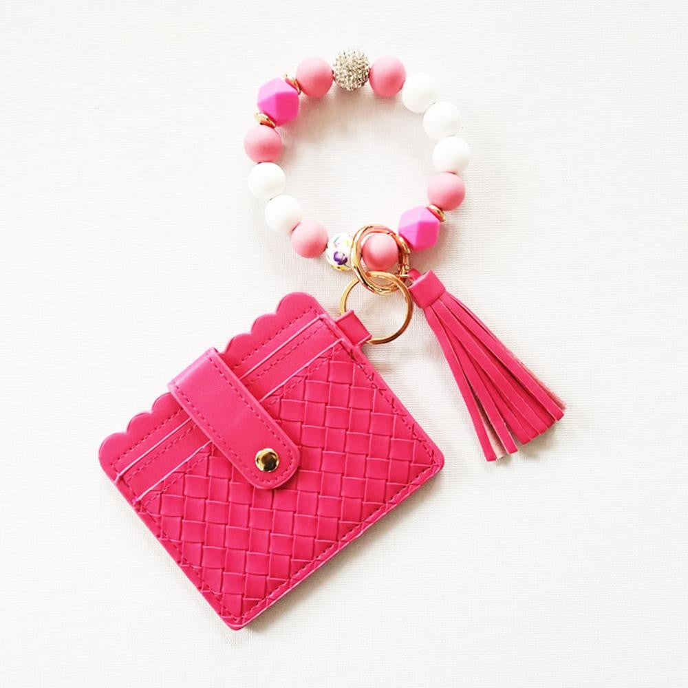 Keychain beaded wristlet